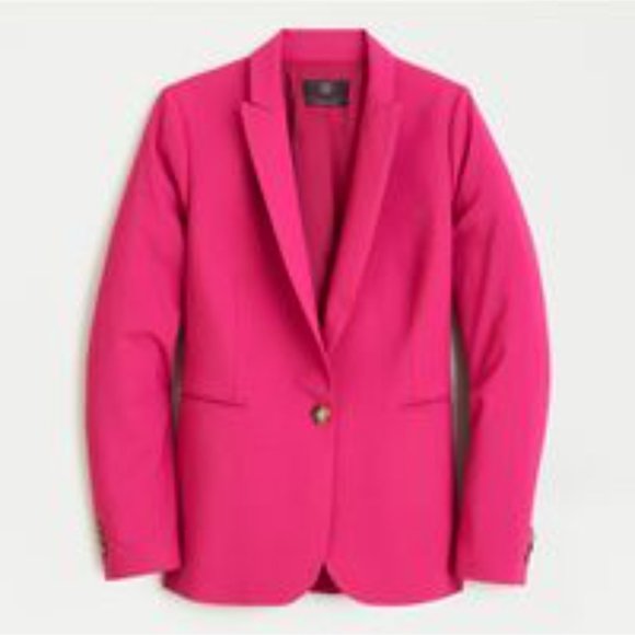 J. Crew pink wool blend Parke one button blazer 00 - Picture 2 of 8